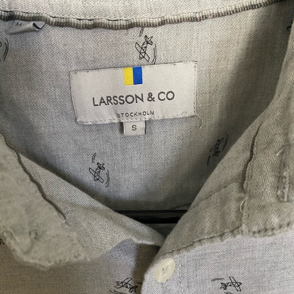 🌈Airplane pattern gray long sleeve shirt - Picture 3 of 3